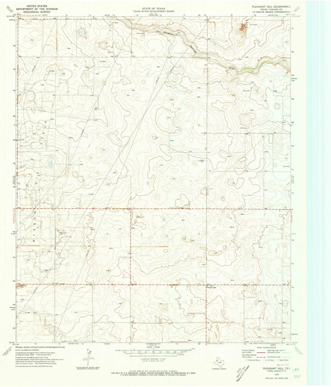 1970 Pleasant Hill, TX - Texas - USGS Topographic Map