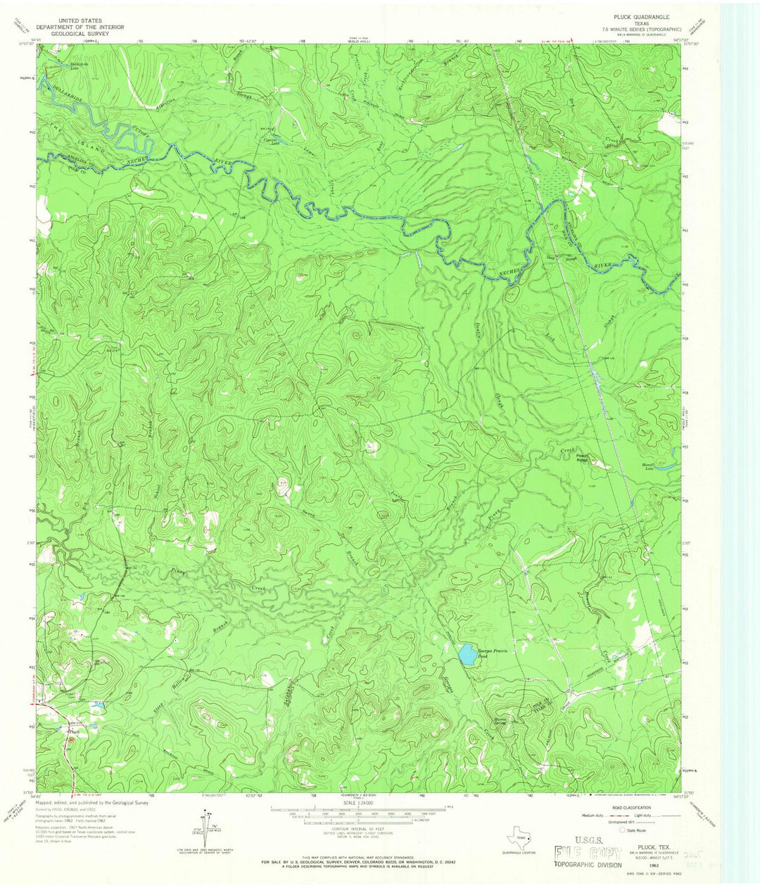1963 Pluck, TX - Texas - USGS Topographic Map