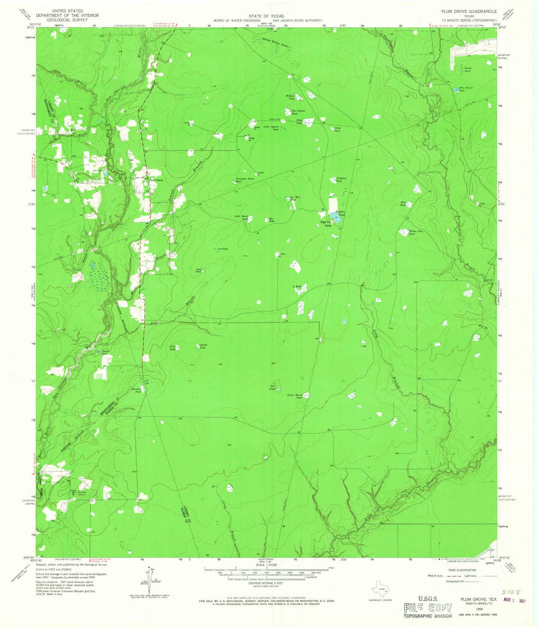 1959 Plum Grove, TX - Texas - USGS Topographic Map