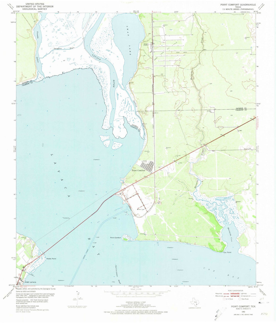 1952 Point Comfort, TX - Texas - USGS Topographic Map