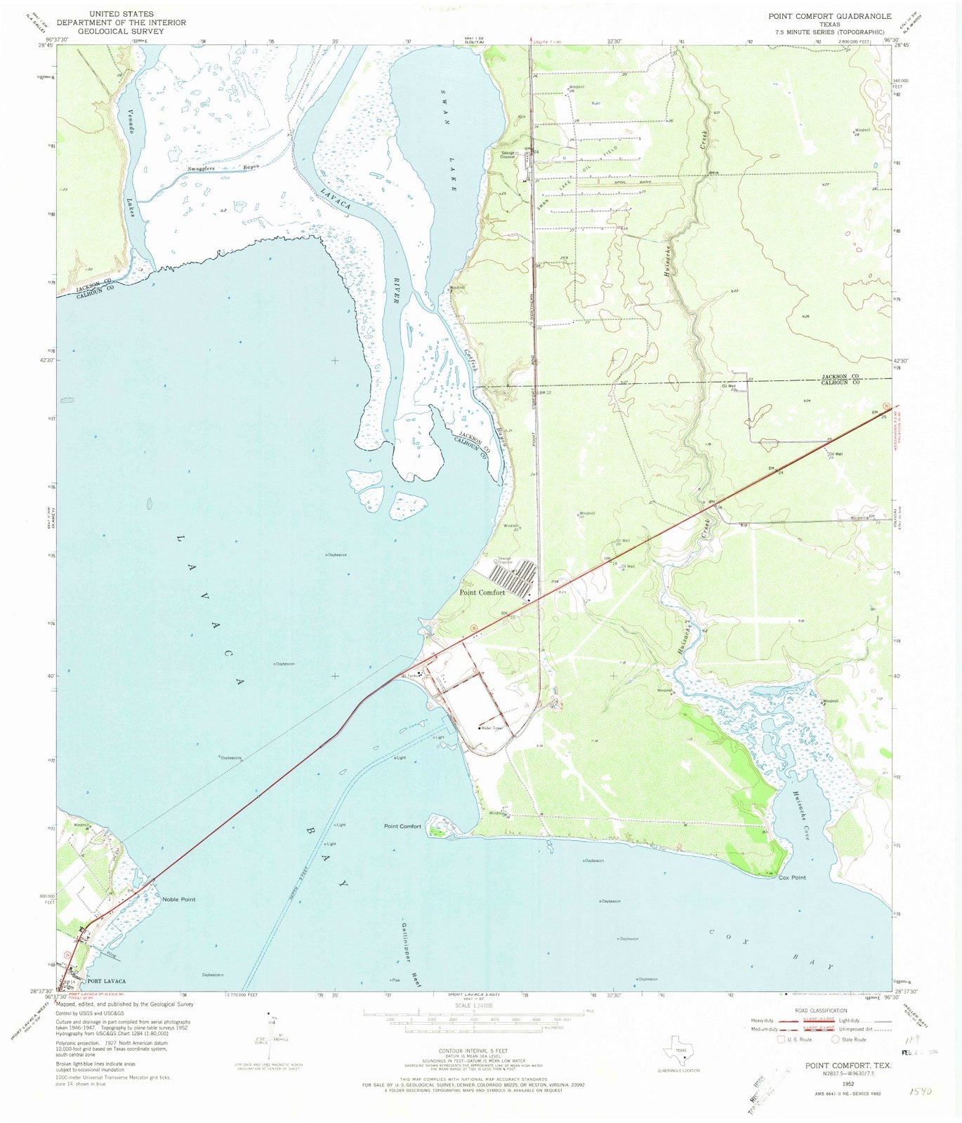1952 Point Comfort, TX - Texas - USGS Topographic Map