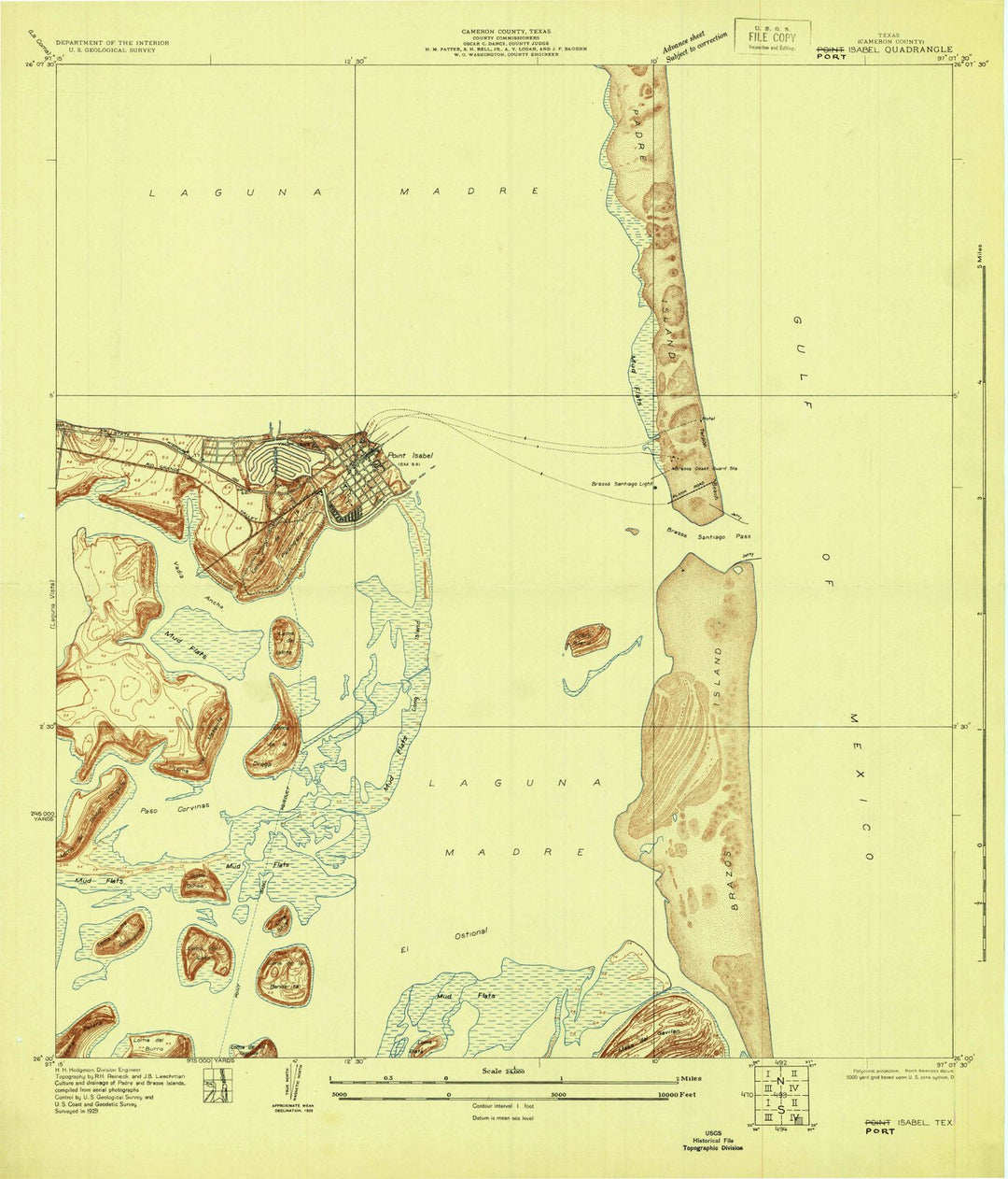 1929 Point Isabel, TX - Texas - USGS Topographic Map