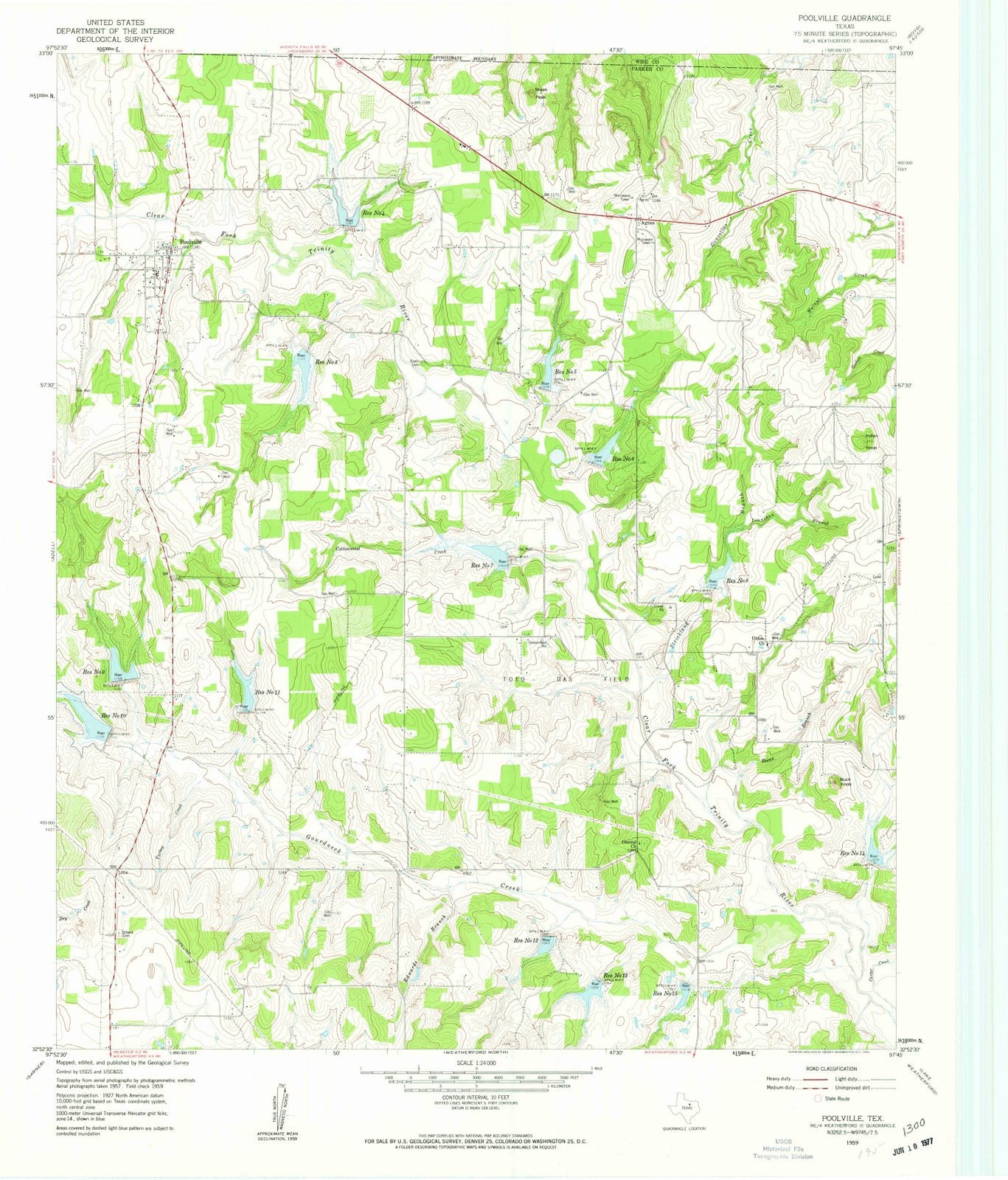 1959 Poolville, TX - Texas - USGS Topographic Map