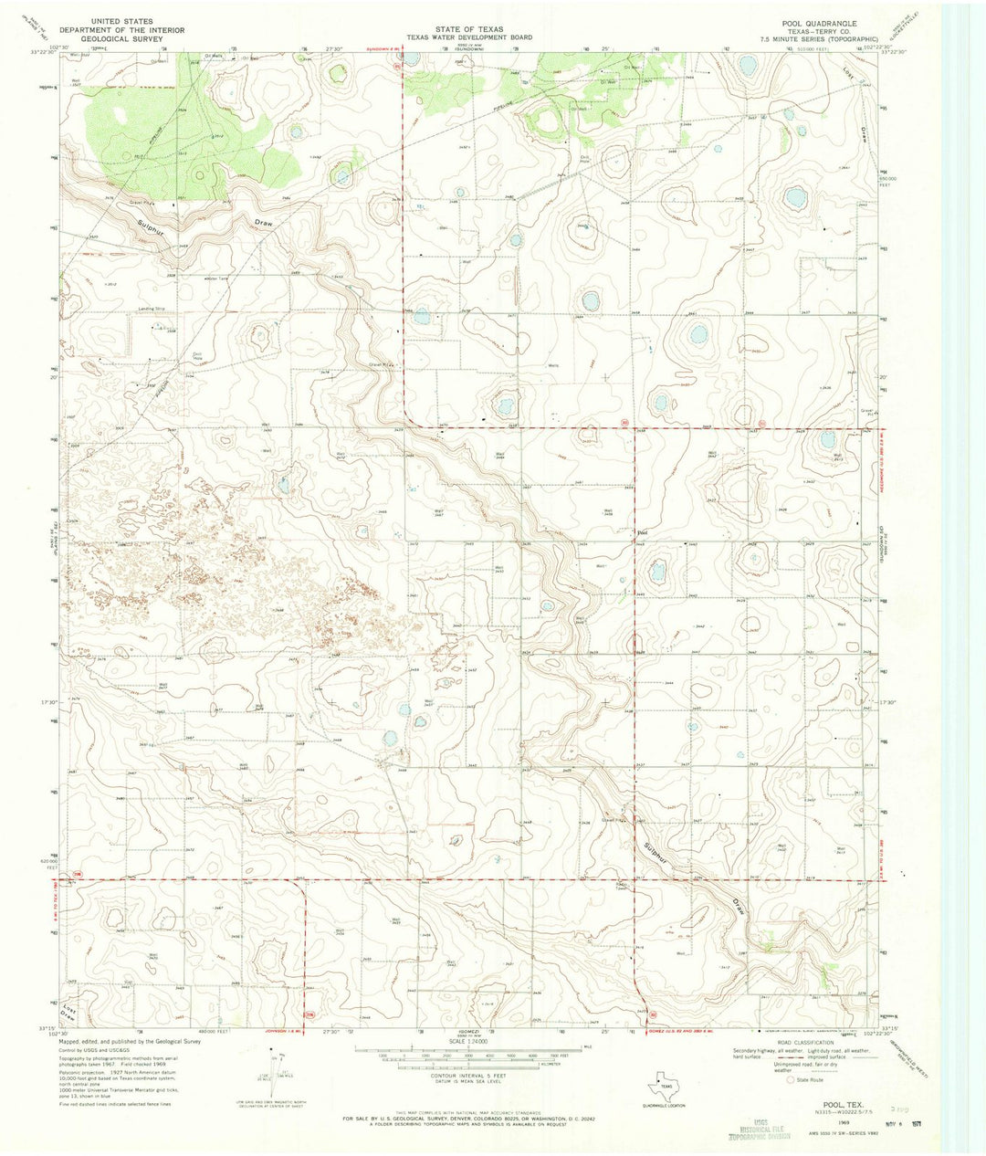 1969 Pool, TX - Texas - USGS Topographic Map