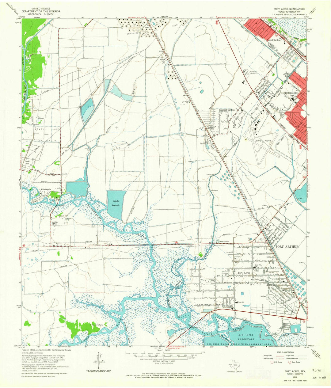 1962 Port Acres, TX - Texas - USGS Topographic Map