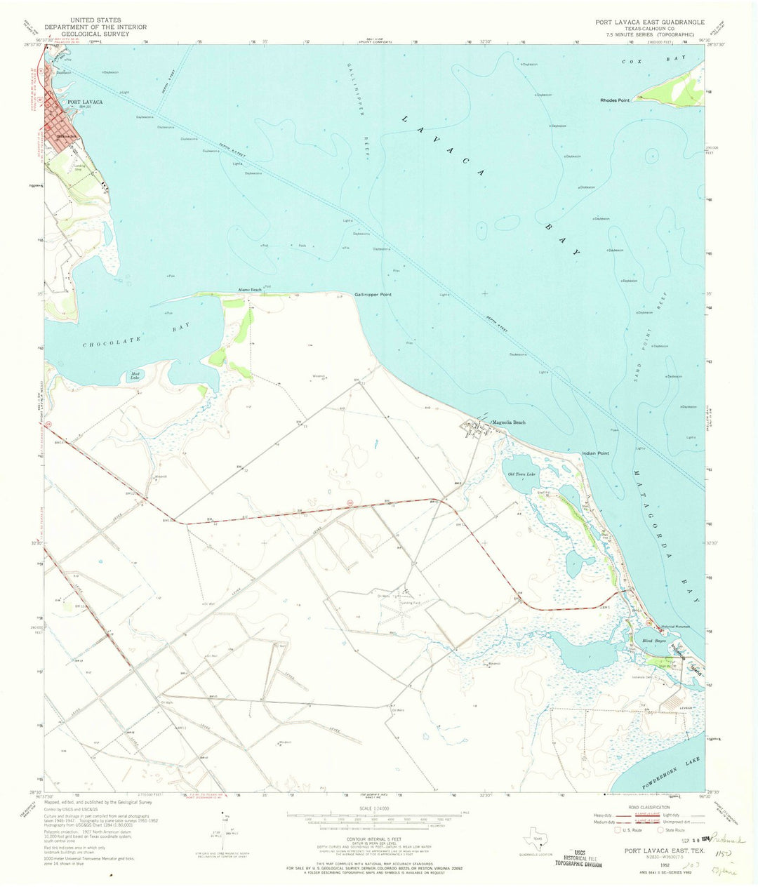 1952 Port Lavaca, TX - Texas - USGS Topographic Map