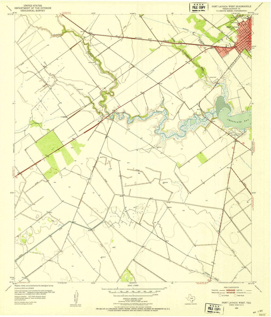 1952 Port Lavaca, TX - Texas - USGS Topographic Map v2