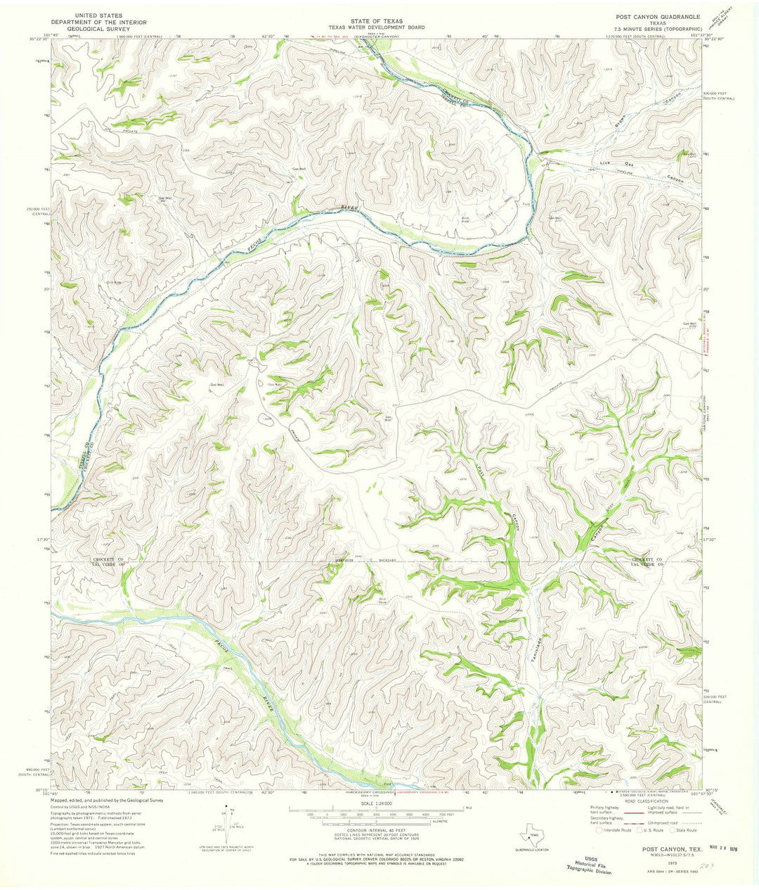 1973 Canyon, TX - Texas - USGS Topographic Map v3