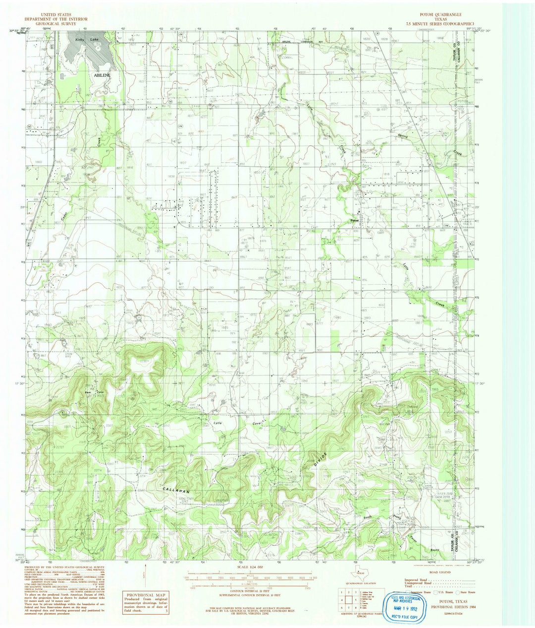 1984 Potosi, TX - Texas - USGS Topographic Map