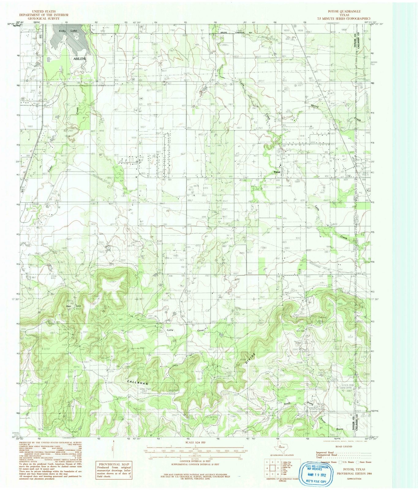 1984 Potosi, TX - Texas - USGS Topographic Map