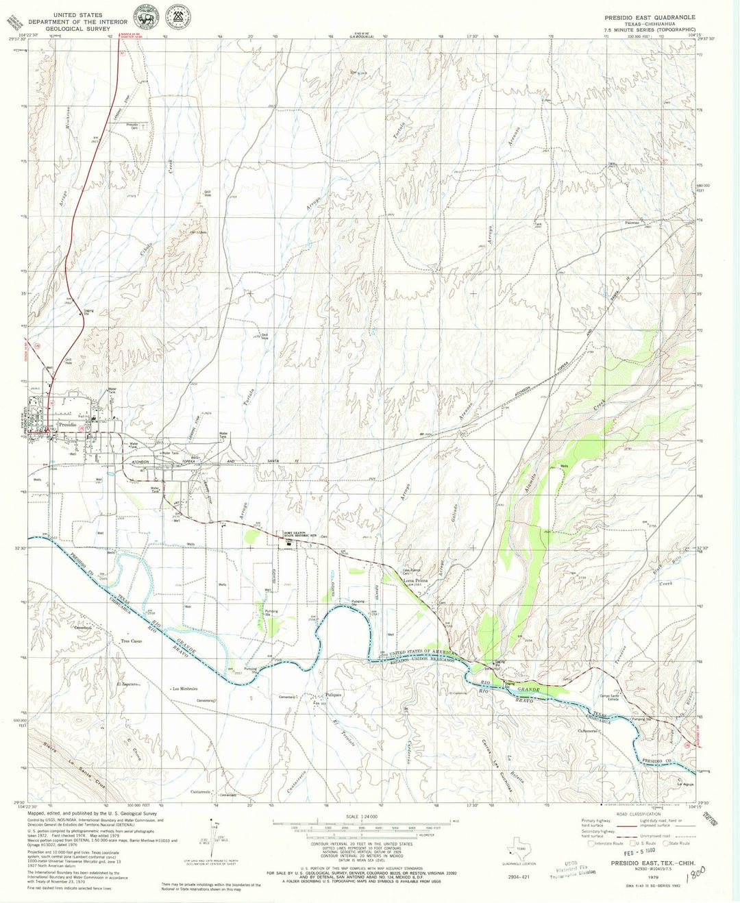 1979 Presidio East, TX - Texas - USGS Topographic Map