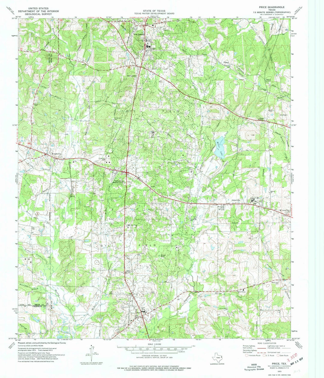 1973 Price, TX - Texas - USGS Topographic Map