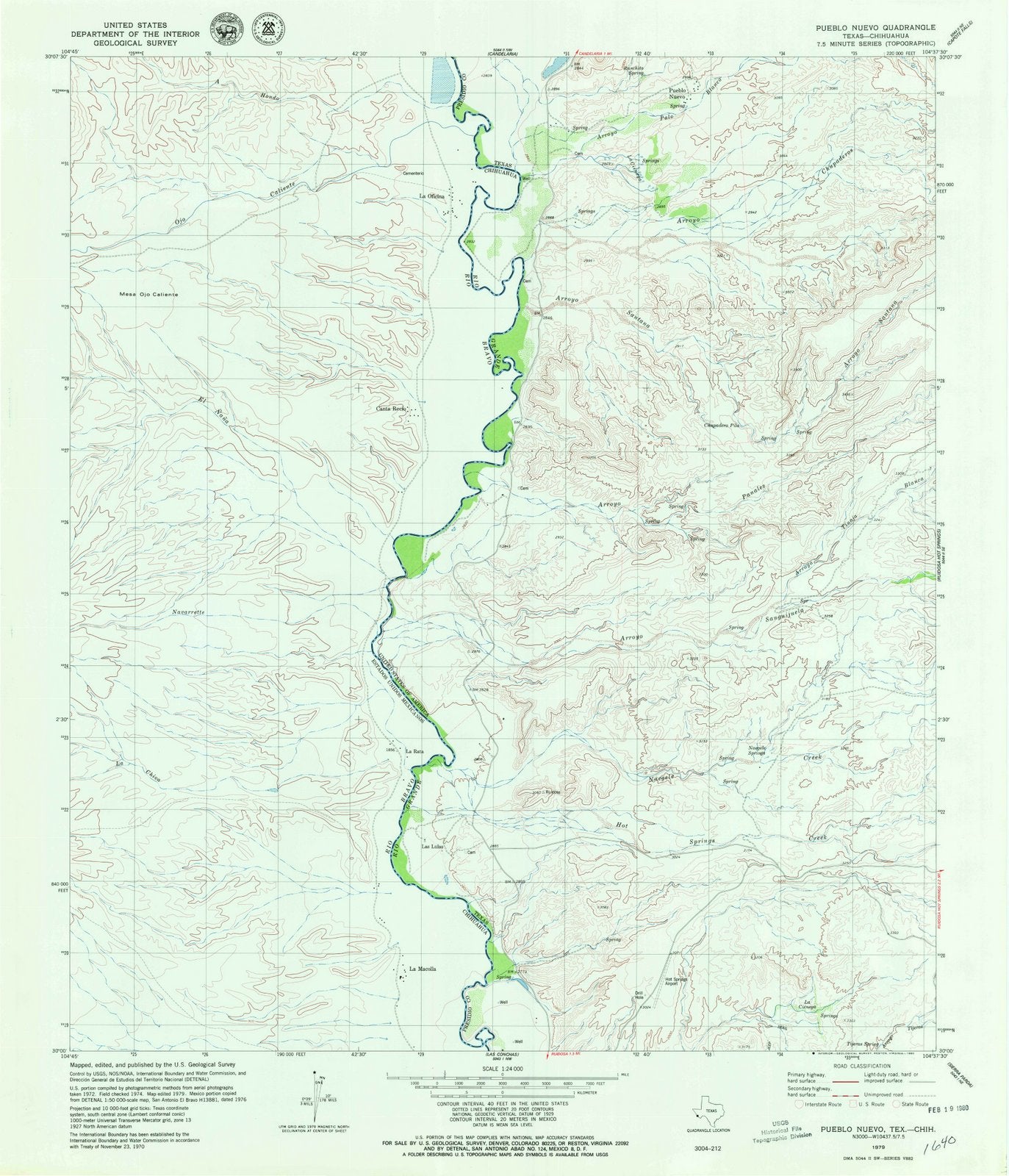 1979 Pueblo Nuevo, TX - Texas - USGS Topographic Map