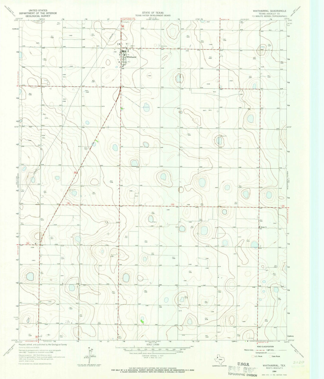 1964 Whitharral, TX - Texas - USGS Topographic Map