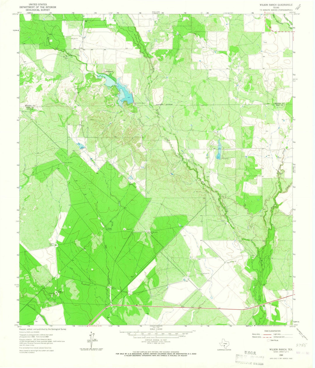 1964 Wilson Ranch, TX - Texas - USGS Topographic Map