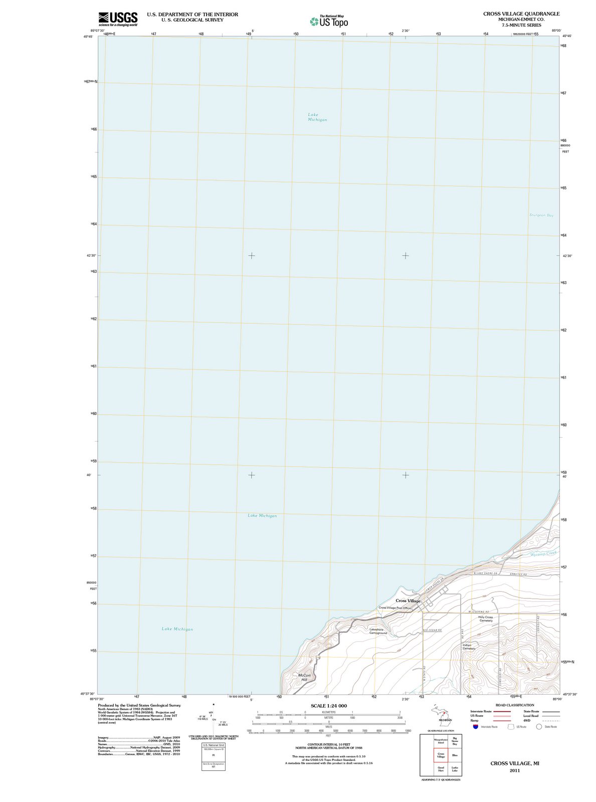 2011 Cross Village, MI - Michigan - USGS Topographic Map