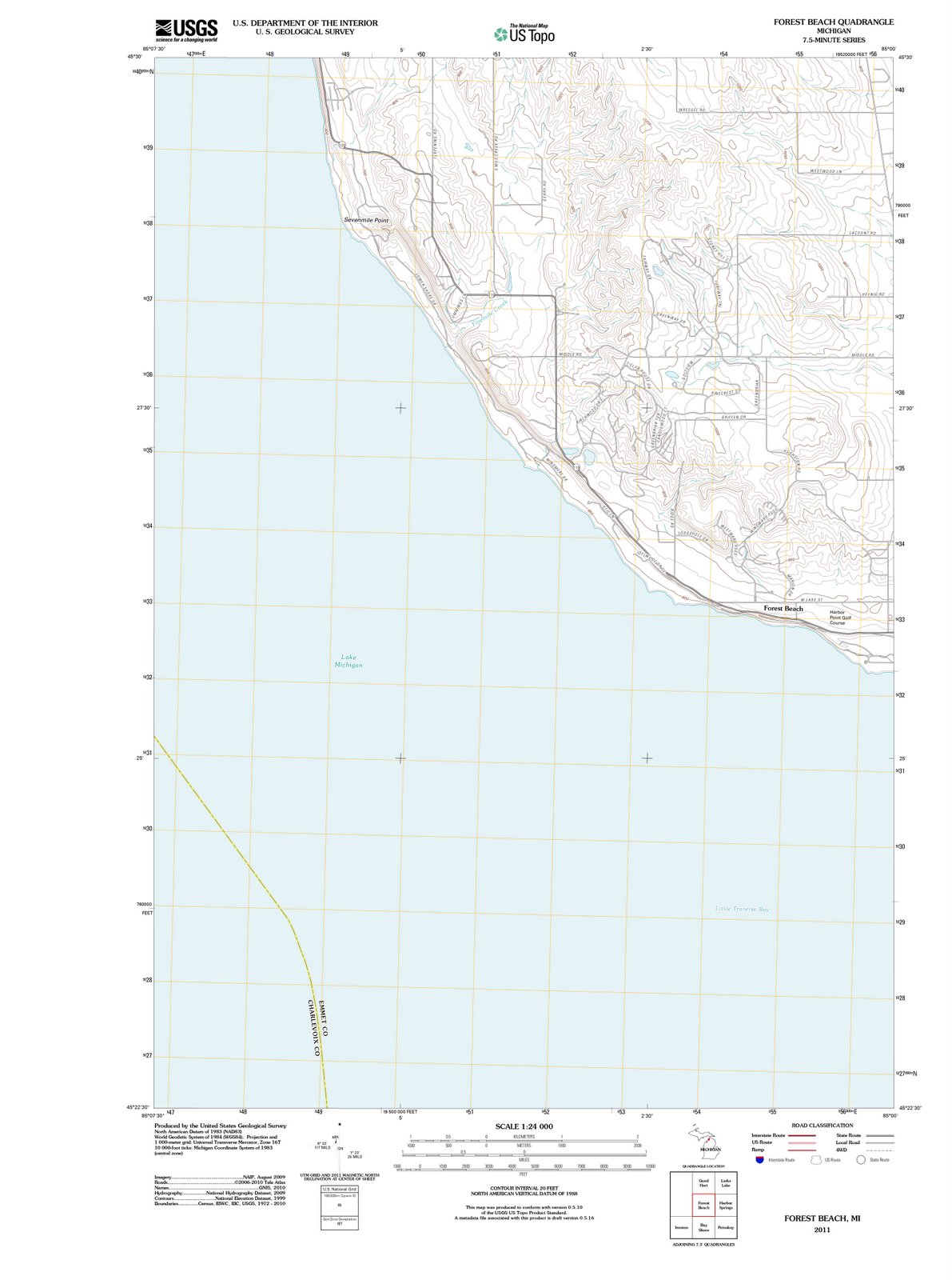 2011 Forest Beach, MI - Michigan - USGS Topographic Map
