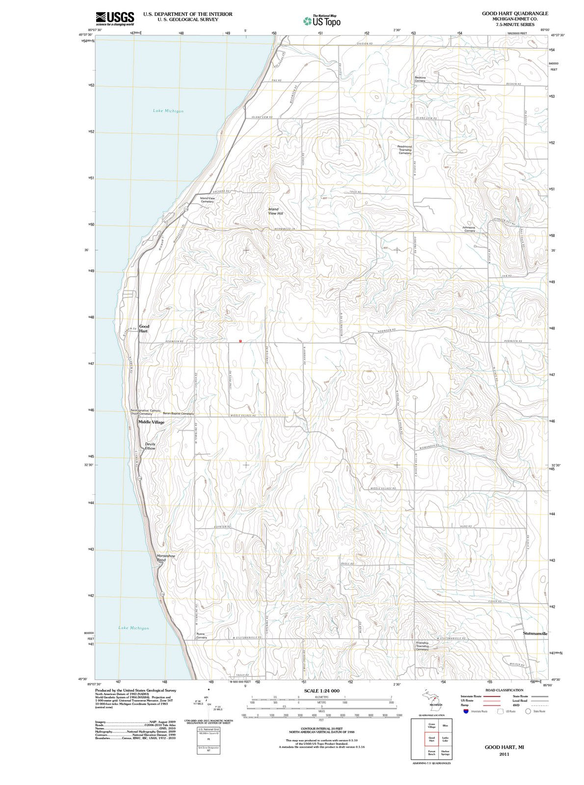 2011 Good Hart, MI - Michigan - USGS Topographic Map
