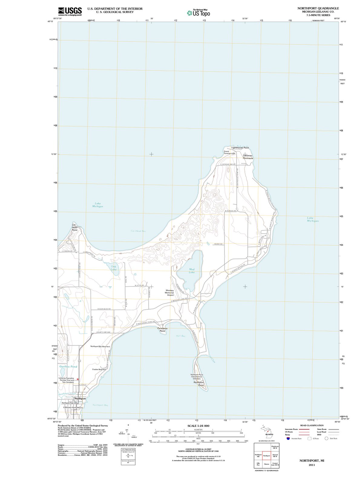 2011 Northport, MI - Michigan - USGS Topographic Map