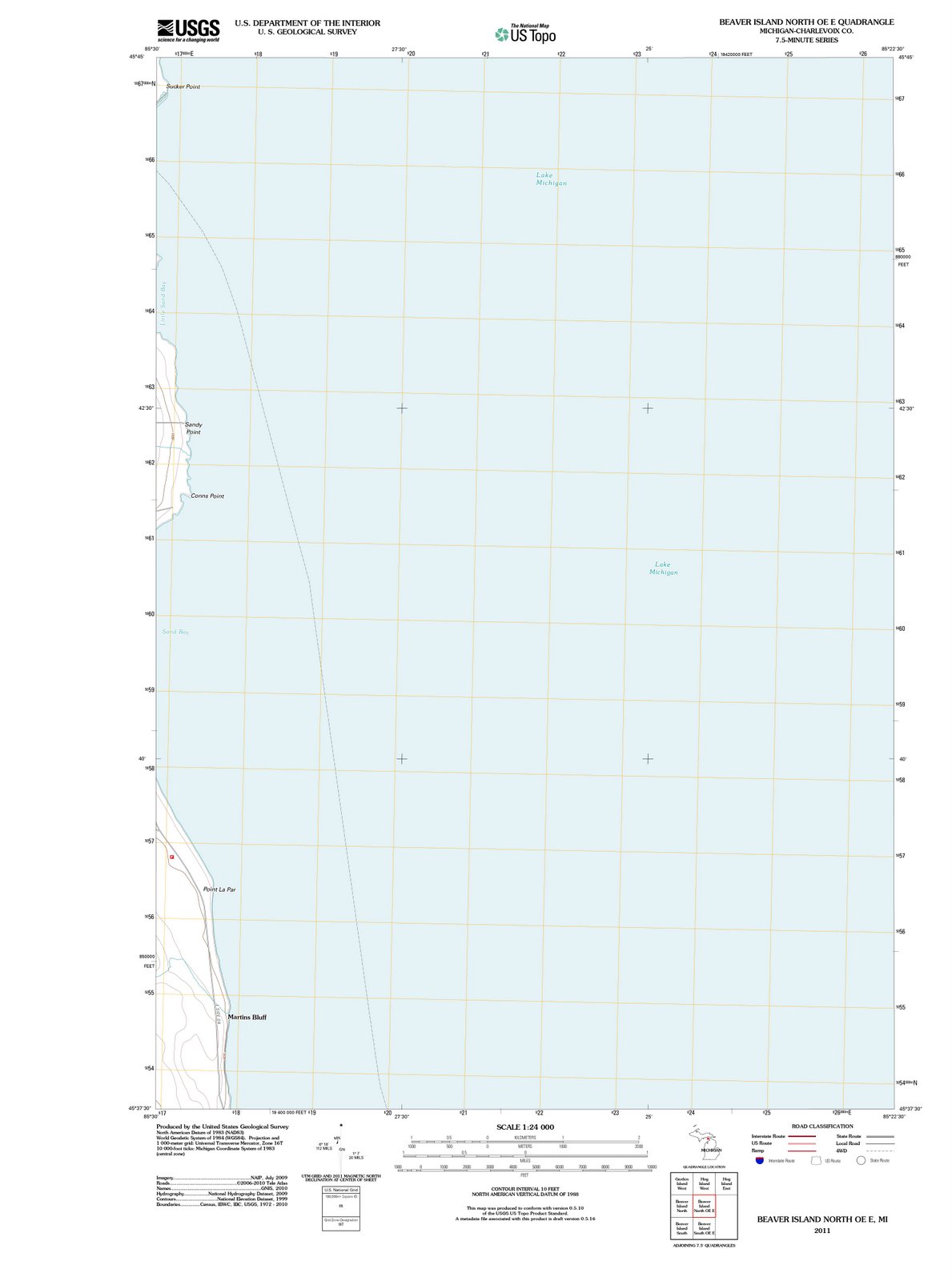 2011 Beaver Island North OE E, MI - Michigan - USGS Topographic Map