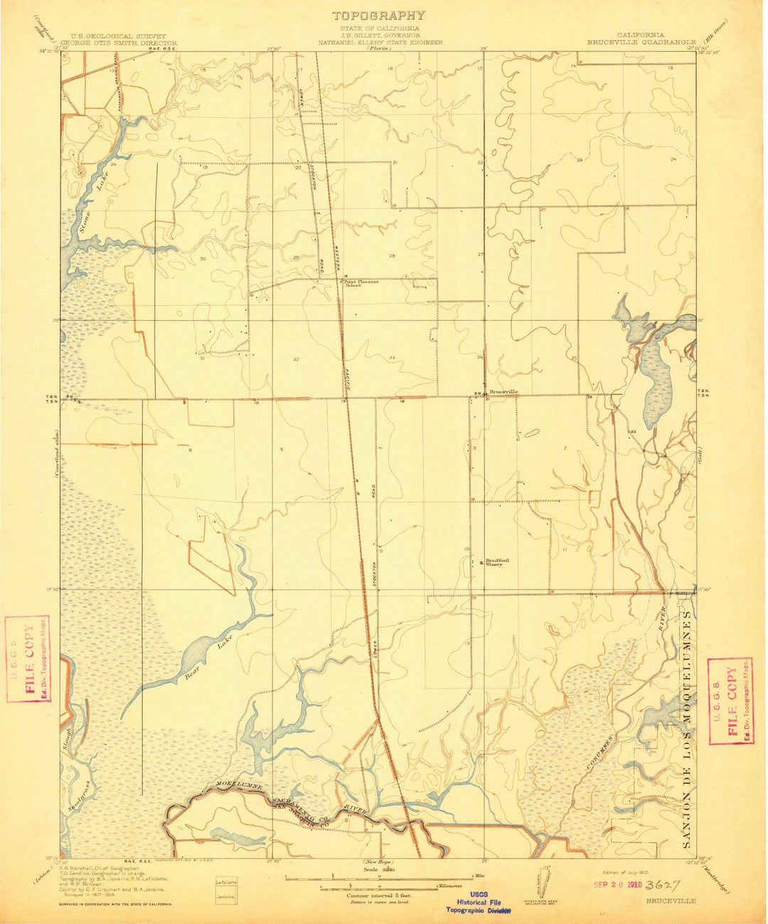 1910 Bruceville, CA - California - USGS Topographic Map
