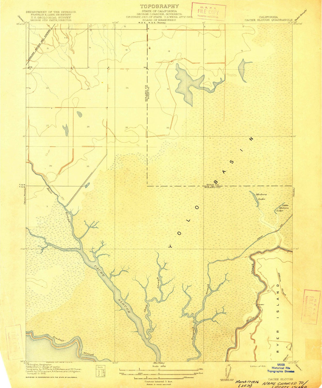 1916 Cache Slough, CA - California - USGS Topographic Map