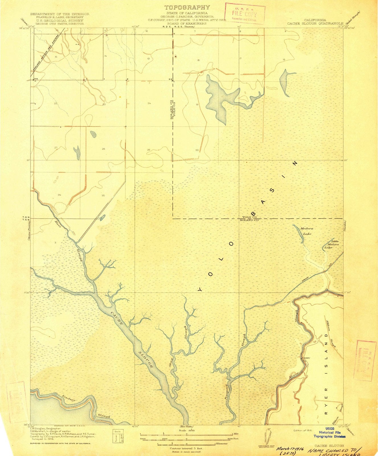 1916 Cache Slough, CA - California - USGS Topographic Map