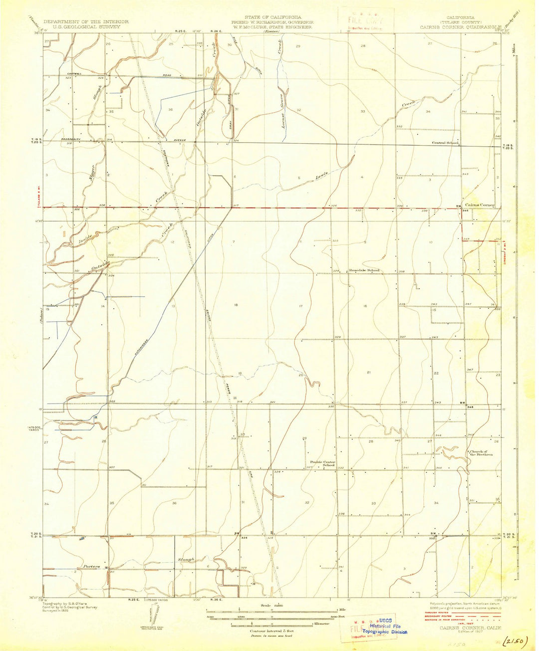 1927 Cairns Corner, CA - California - USGS Topographic Map