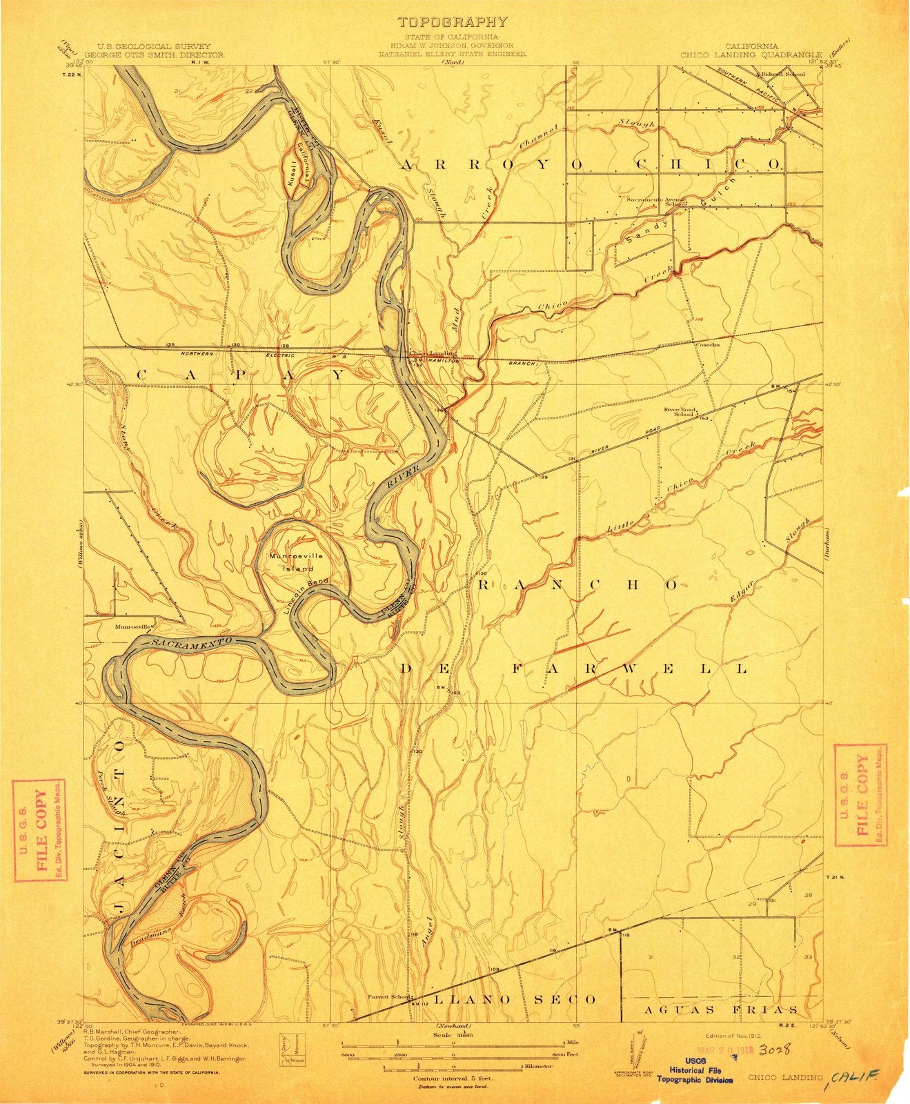 1912 Chico Landing, CA - California - USGS Topographic Map