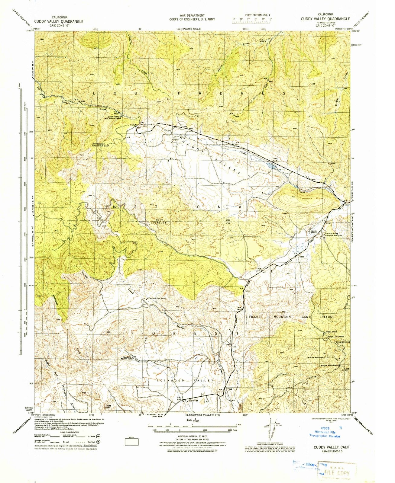1944 Cuddy Valley, CA - California - USGS Topographic Map