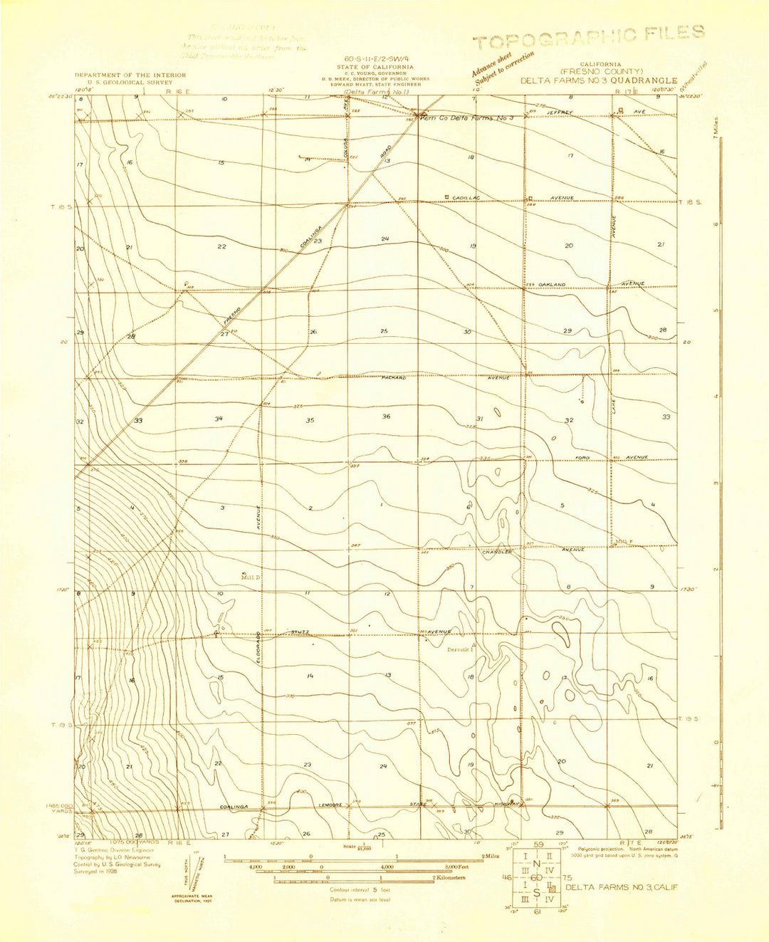 1928 Delta Farms No 3, CA - California - USGS Topographic Map