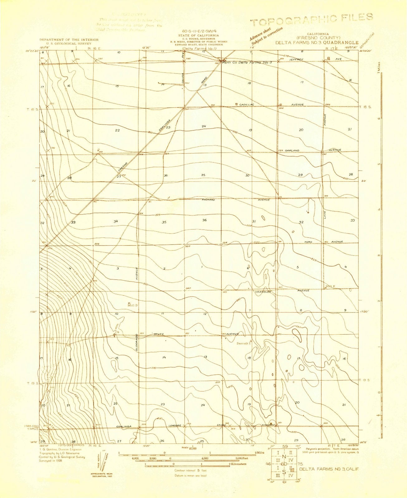 1928 Delta Farms No 3, CA - California - USGS Topographic Map