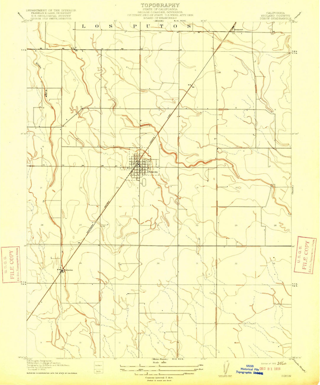 1916 Dixon, CA - California - USGS Topographic Map