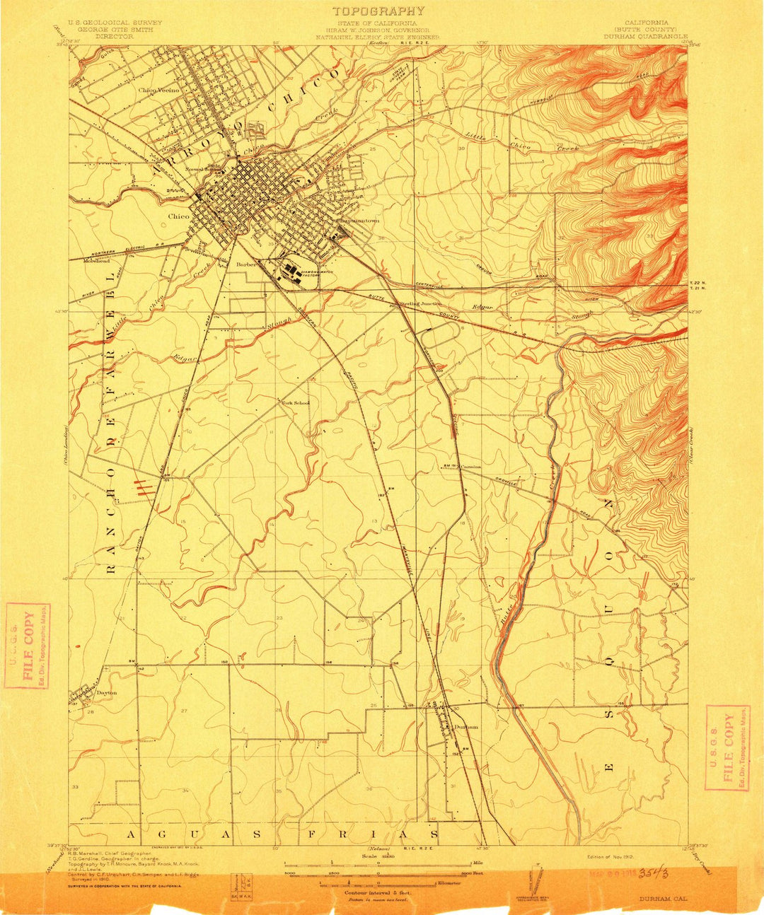 1912 Durham, CA - California - USGS Topographic Map