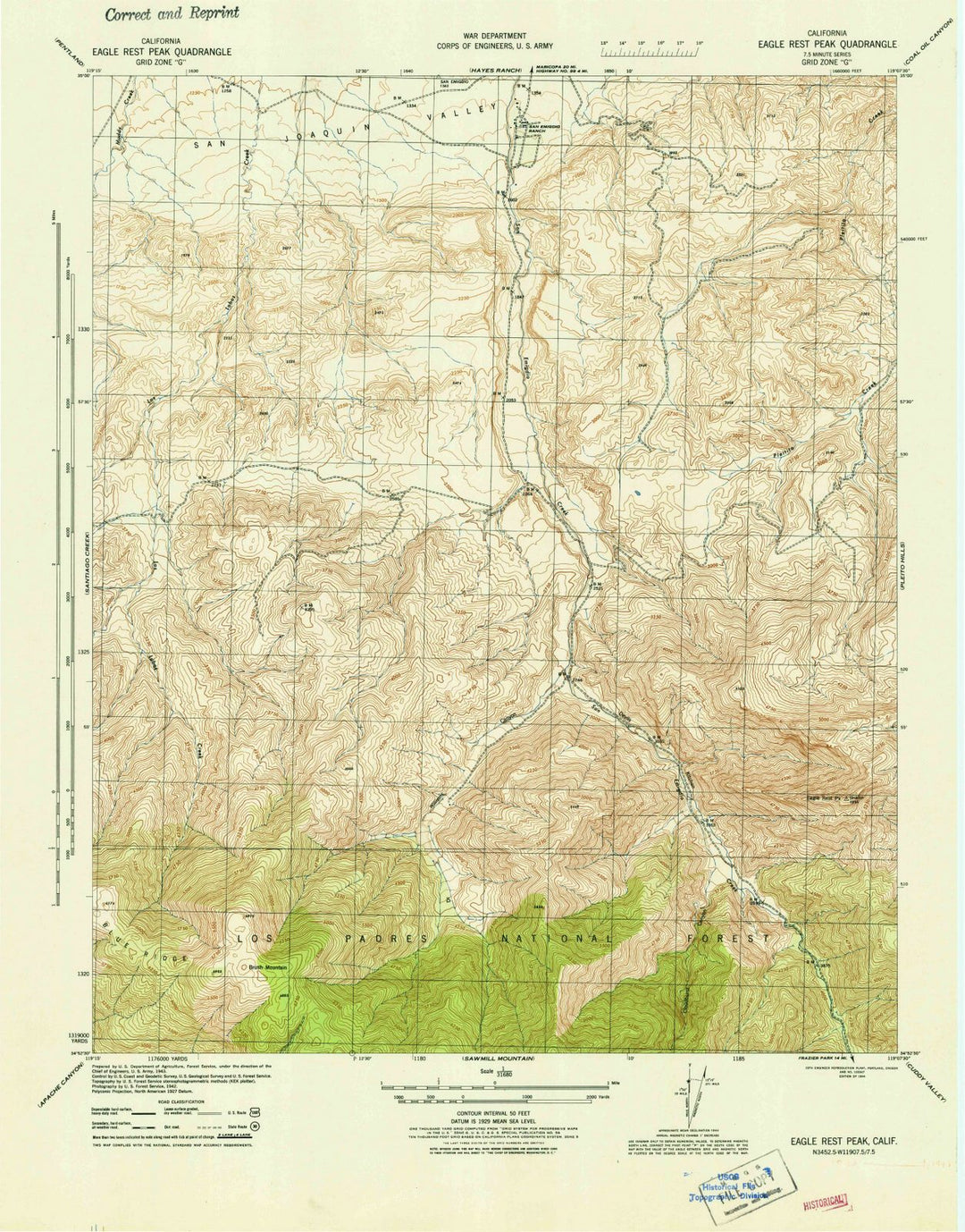 1944 Eagle Rest Peak, CA - California - USGS Topographic Map