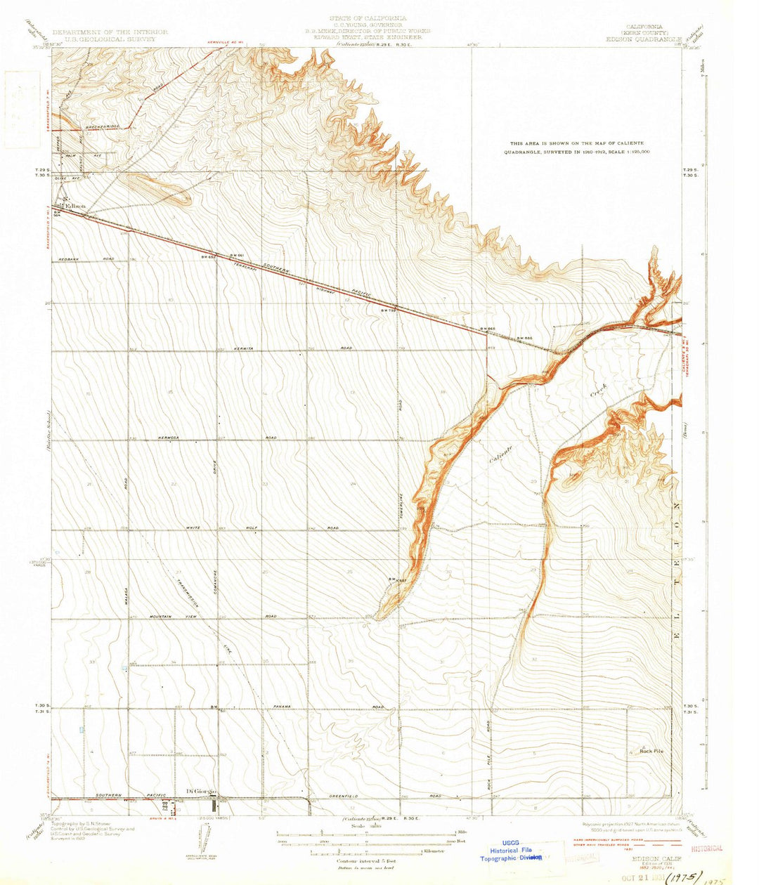 1931 Edison, CA - California - USGS Topographic Map