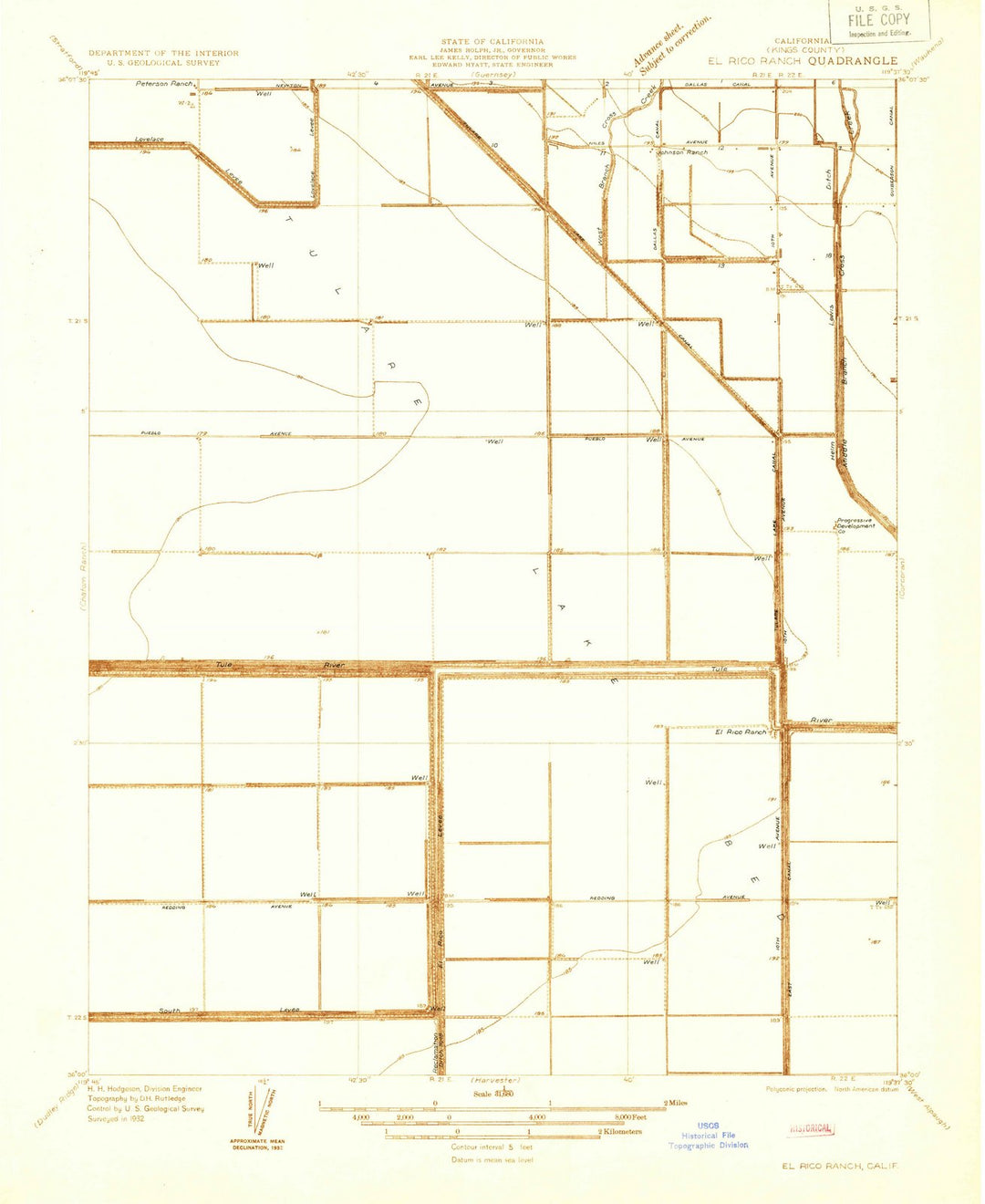 1932 El Rico Ranch, CA - California - USGS Topographic Map