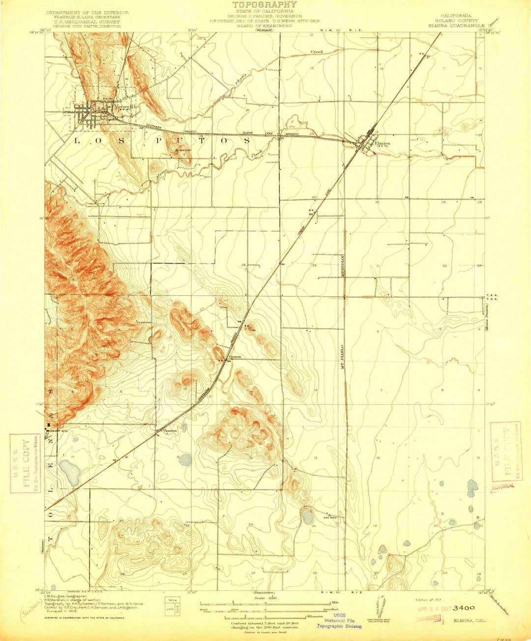 1917 Elmira, CA - California - USGS Topographic Map