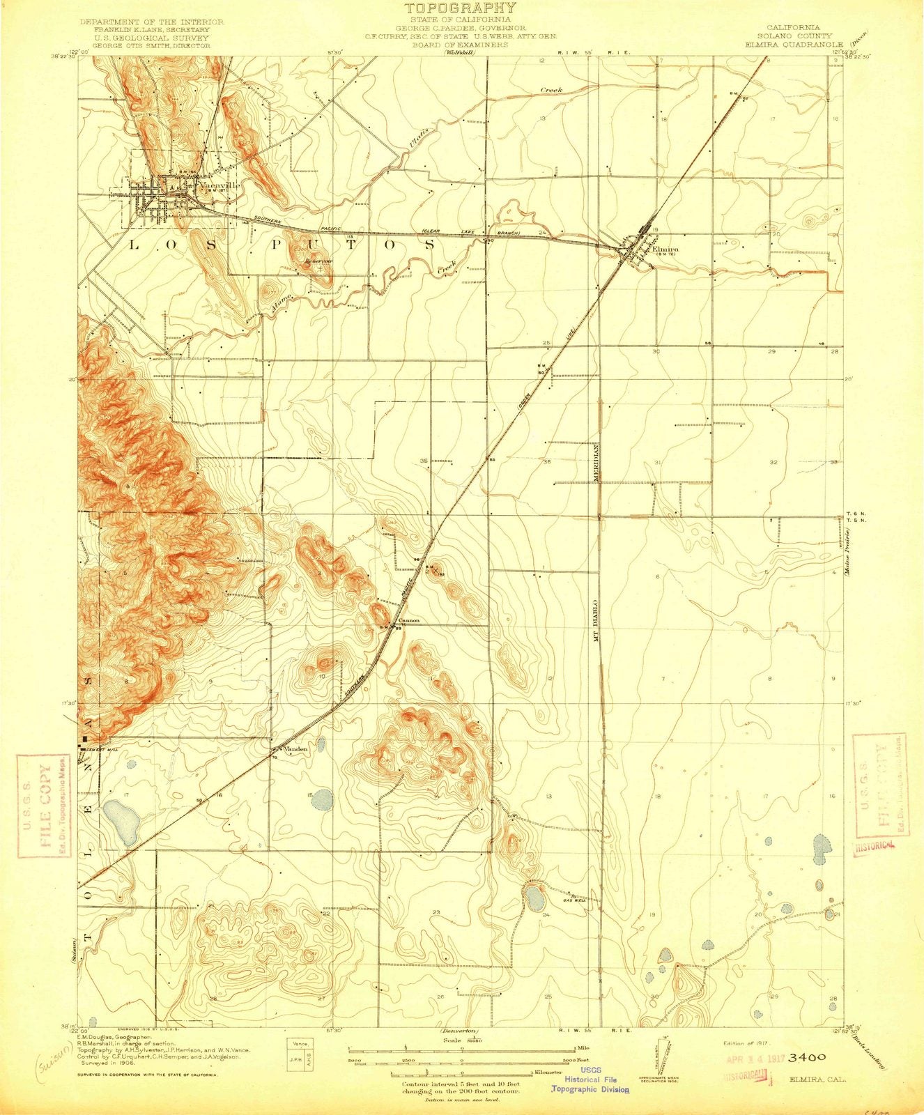 1917 Elmira, CA - California - USGS Topographic Map