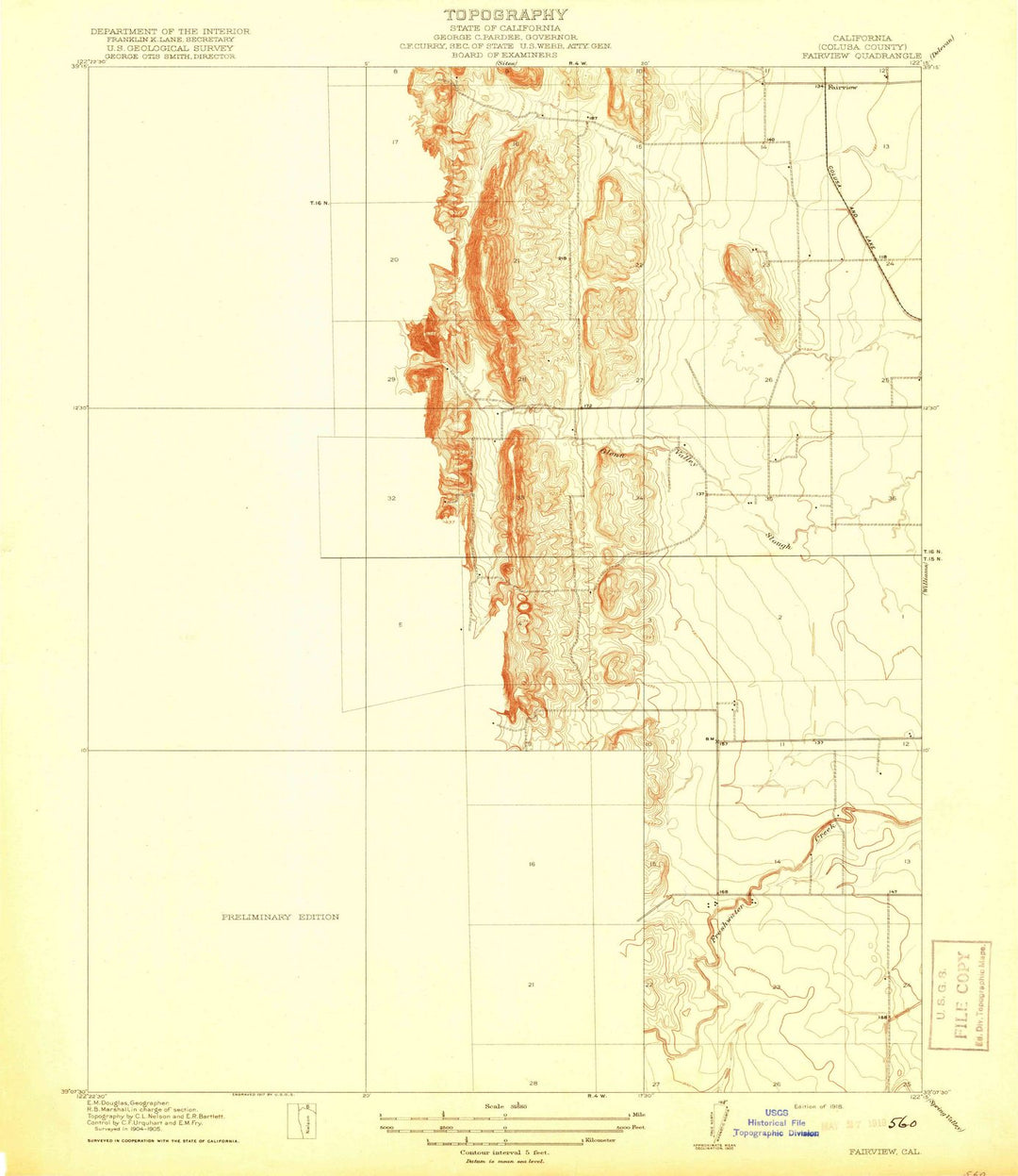 1918 Fairview, CA - California - USGS Topographic Map