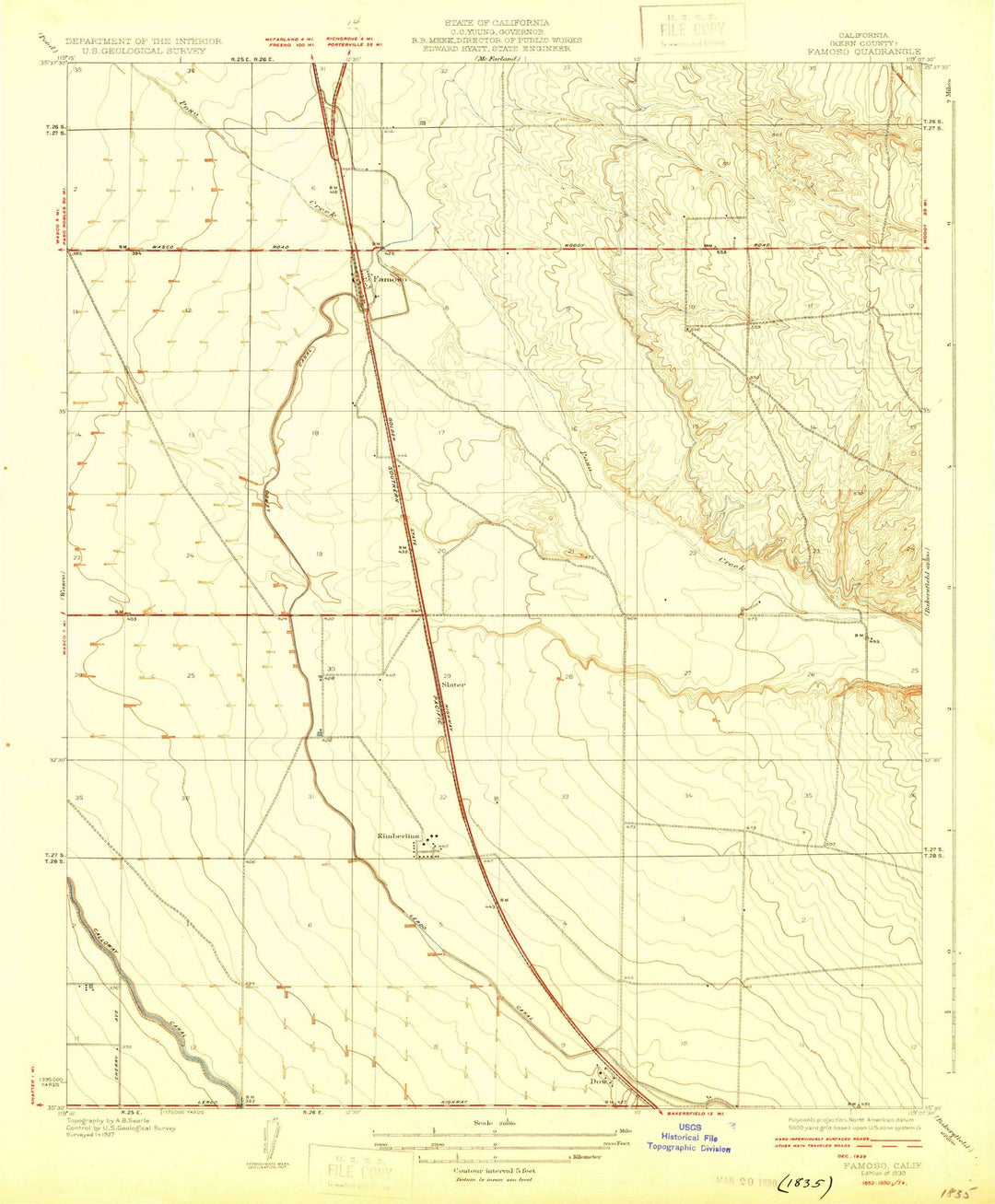 1930 Famoso, CA - California - USGS Topographic Map