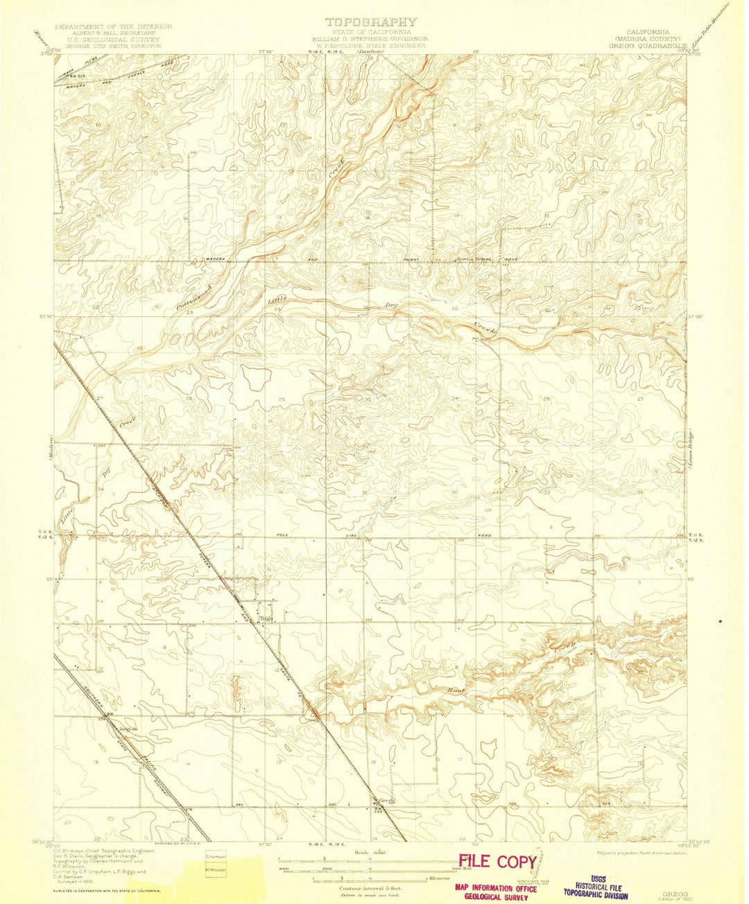 1922 Gregg, CA - California - USGS Topographic Map
