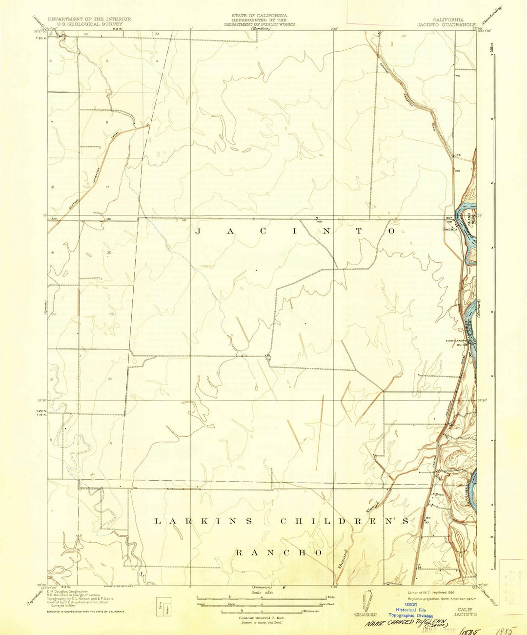1917 Jacinto, CA - California - USGS Topographic Map