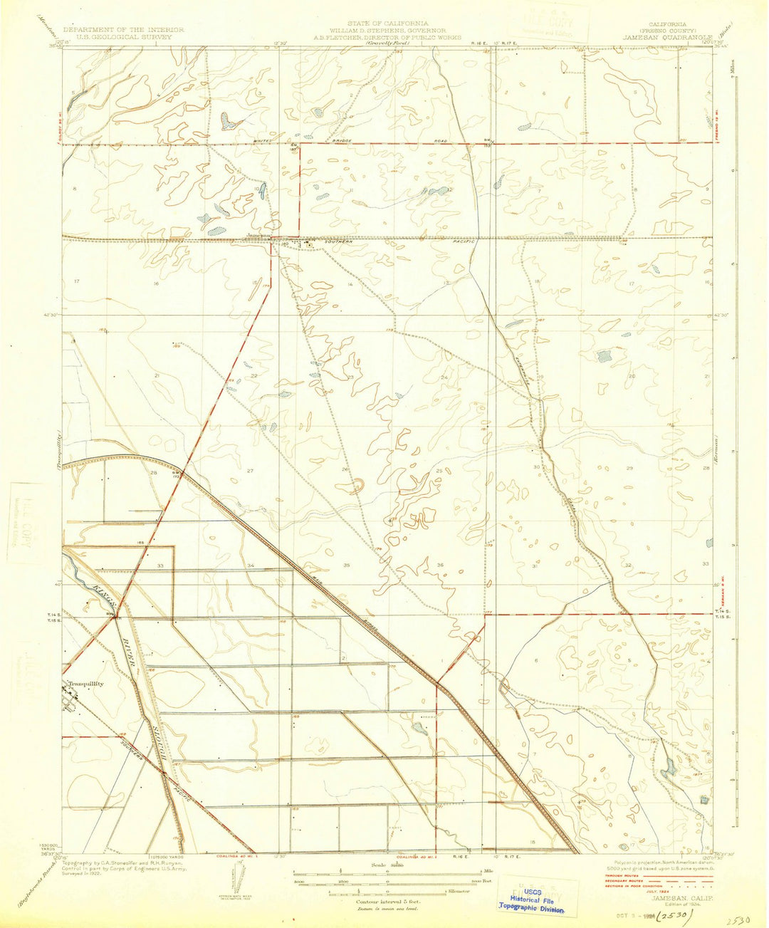 1924 Jamesan, CA - California - USGS Topographic Map
