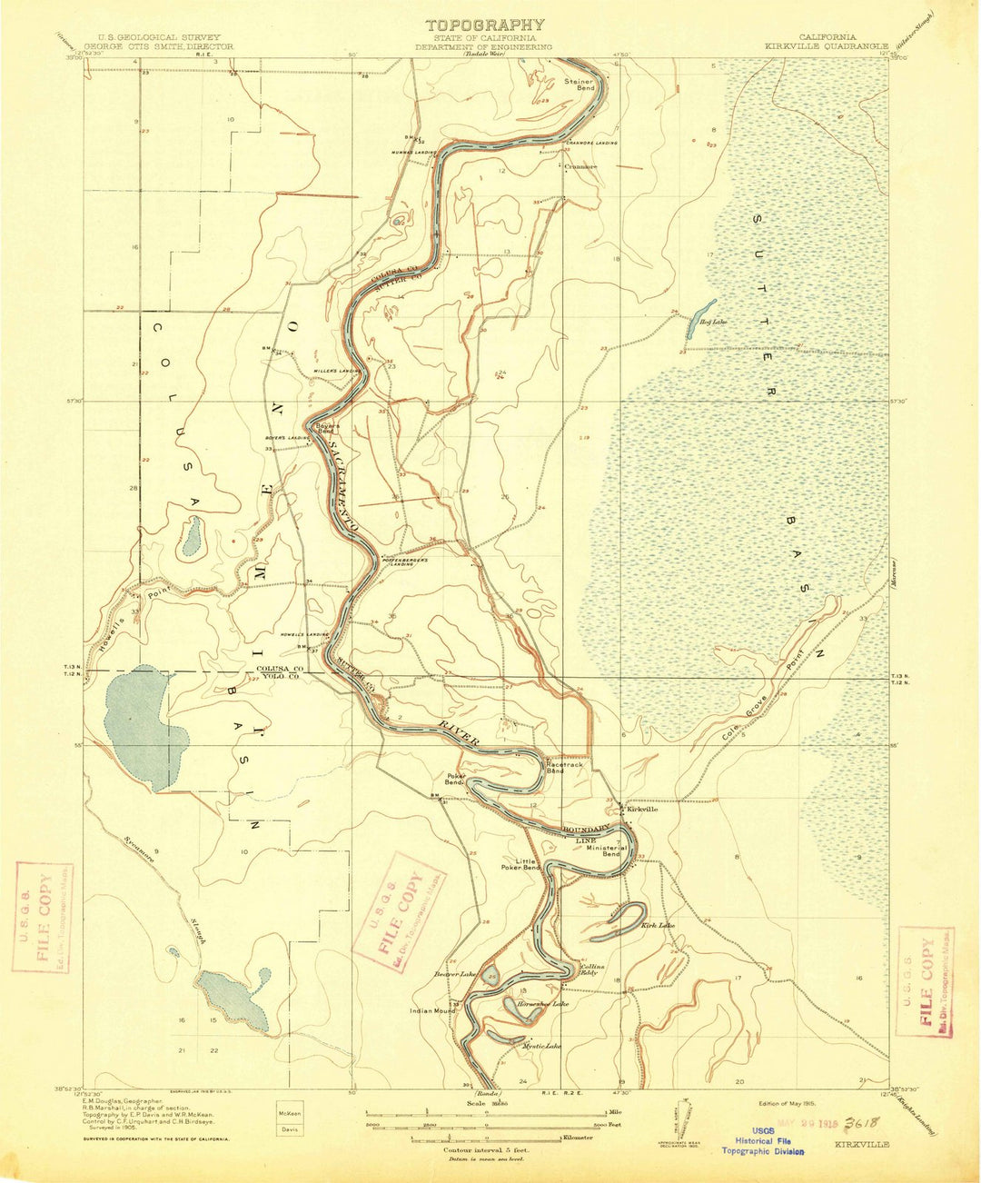 1915 Kirkville, CA - California - USGS Topographic Map