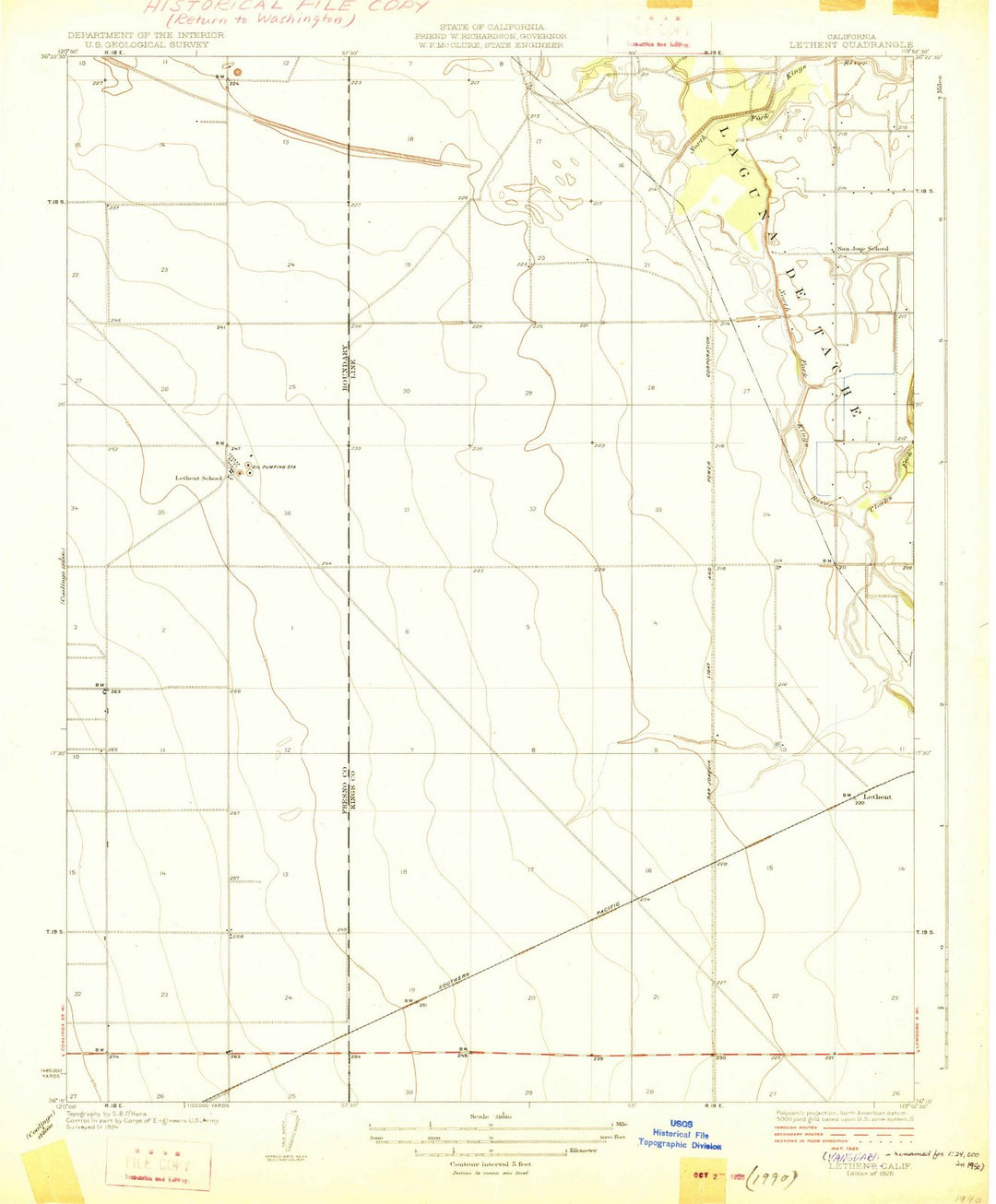1926 Lethent, CA - California - USGS Topographic Map