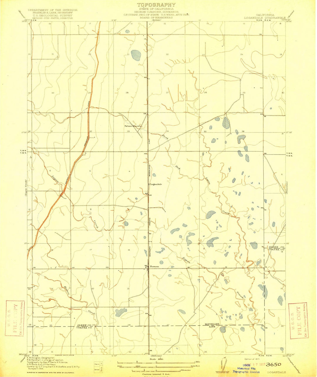 1917 Logandale, CA - California - USGS Topographic Map