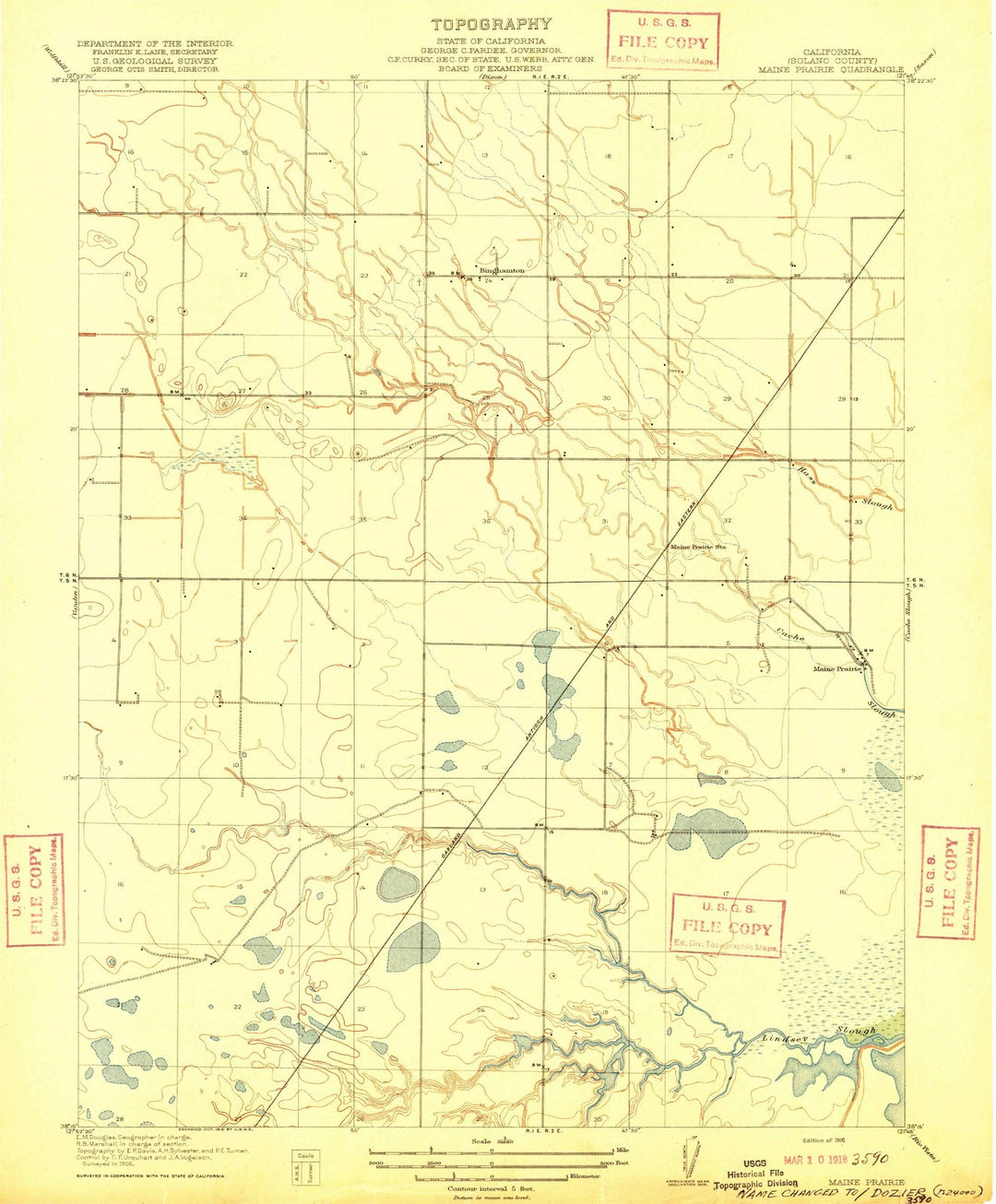 1916 Maine Prairie, CA - California - USGS Topographic Map