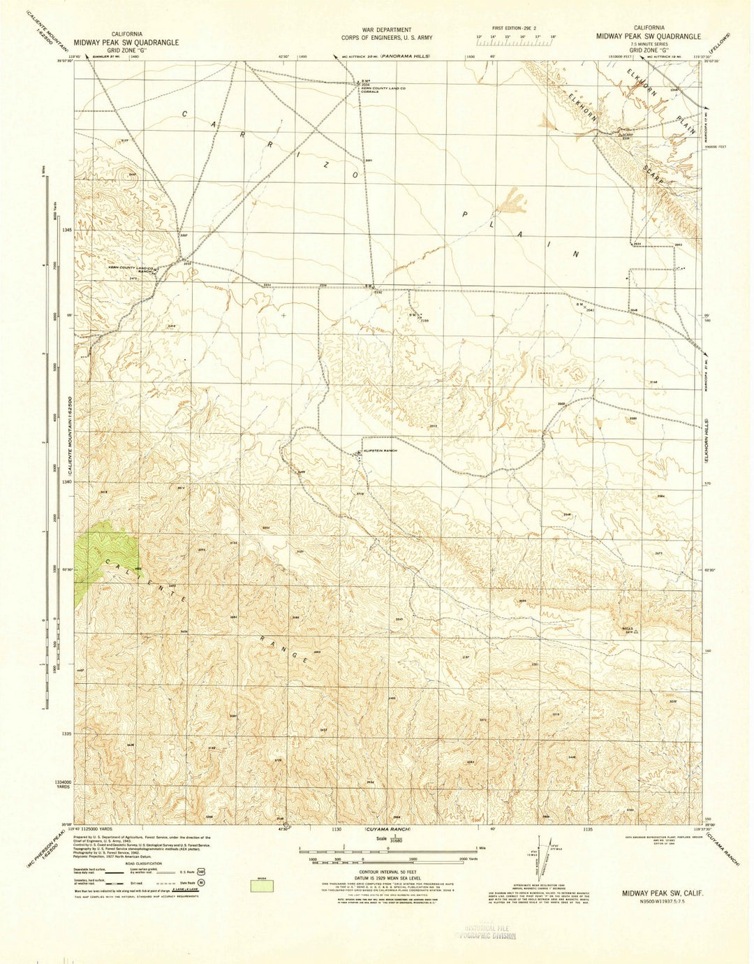 1944 Midway Peak, CA - California - USGS Topographic Map