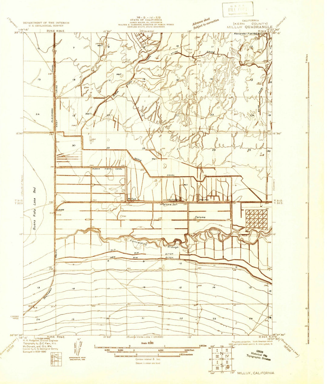 1930 Millux, CA - California - USGS Topographic Map